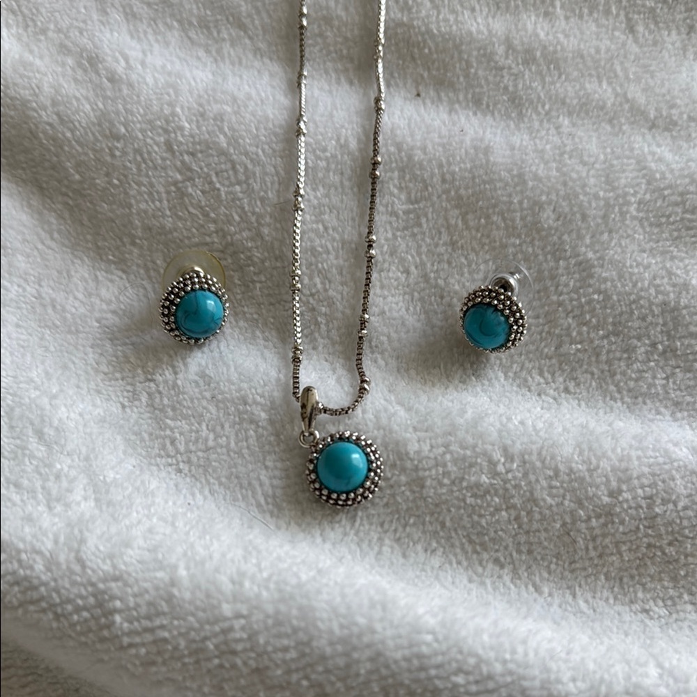 Turquoise and Silver Jewelry Set